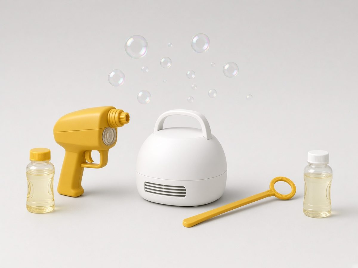 Bubble gun, bubble machine and wand, concept assortment