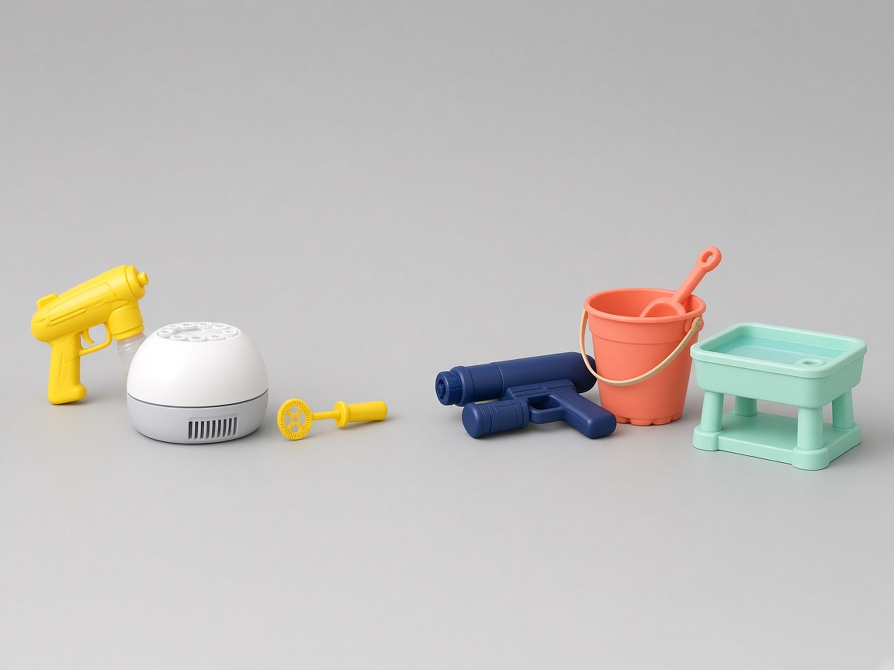 Concept comparison of bubble toys and water toys