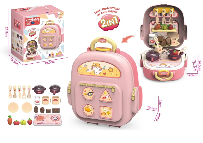 2 in 1 Kitchen Food Set Pretend Play Clay Backpack Toy - view 6