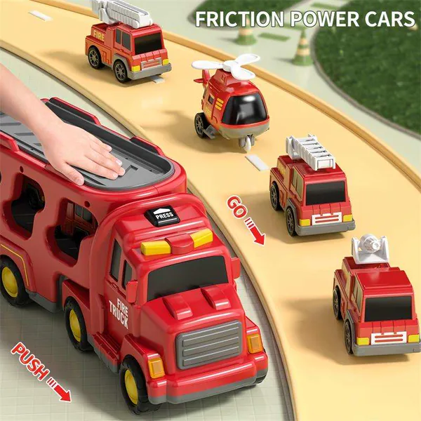 5 in 1 Friction Powered Fire Truck Interchangeable Vehicle Set - view 6