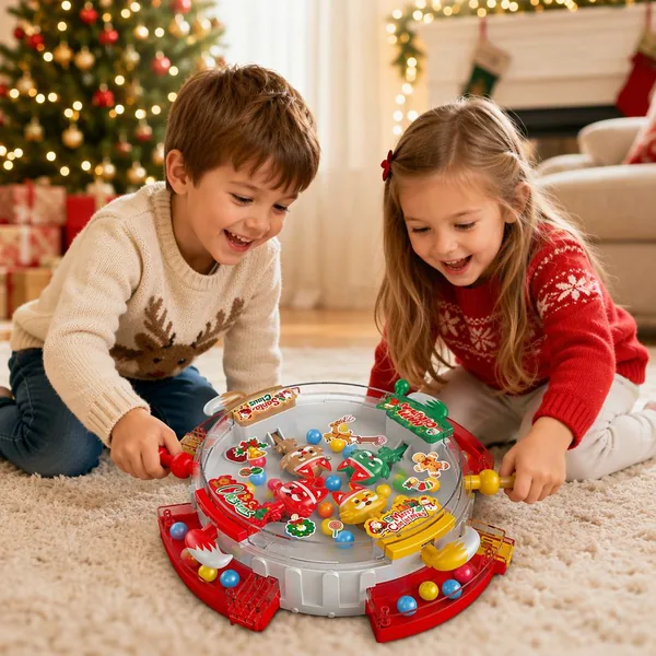 Hungry Wolf Eats Beans Christmas Mechanical Board Game - view 2