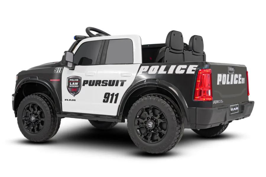 Licensed Police Pickup Truck 12V Ride On with LED Siren - view 3