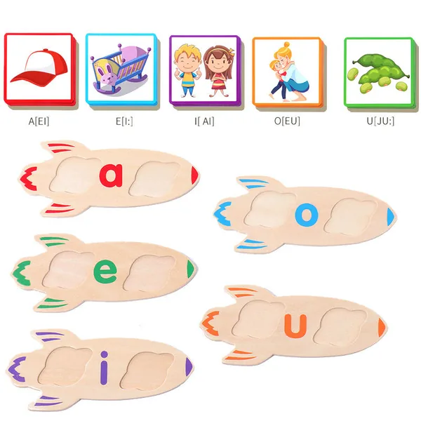 Montessori Educational Wooden CVC Word Spelling Flash Cards - view 6