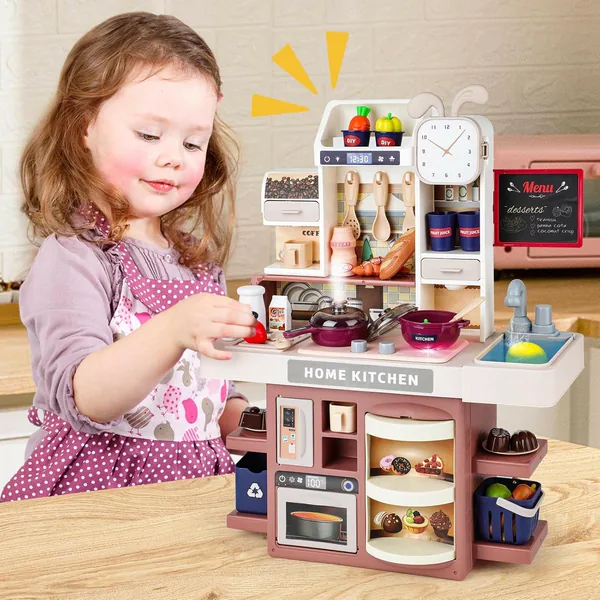 Kitchen Set Toy with Realistic Steam and Light-up Pretend Play - view 10