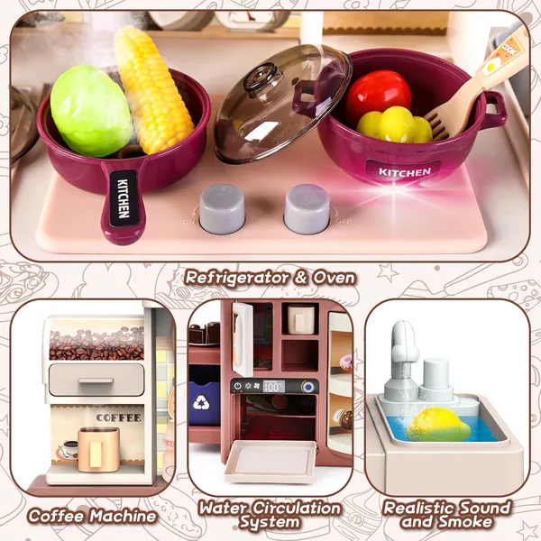 Kitchen Set Toy with Realistic Steam and Light-up Pretend Play - view 11
