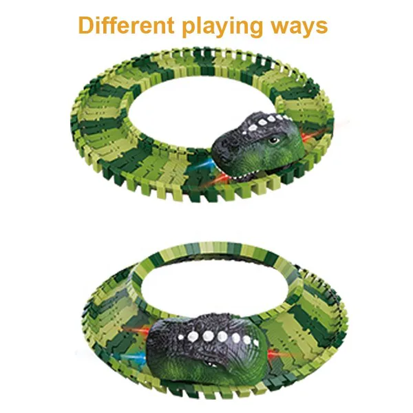 Battery Operated 183PCS Dinosaur Slot Car Racing Track - view 6