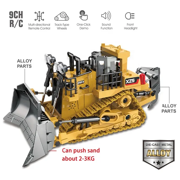 2.4G 1/24 9 Channel RC Bulldozer Toy with Light - view 3