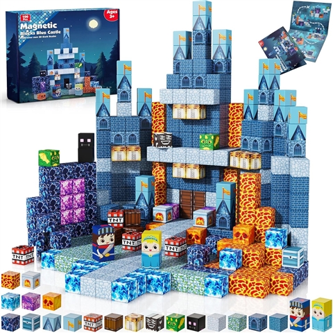 Blue Castle Magnetic Building Block Set
