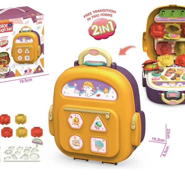2 in 1 Kitchen Food Set Pretend Play Clay Backpack Toy - view 5
