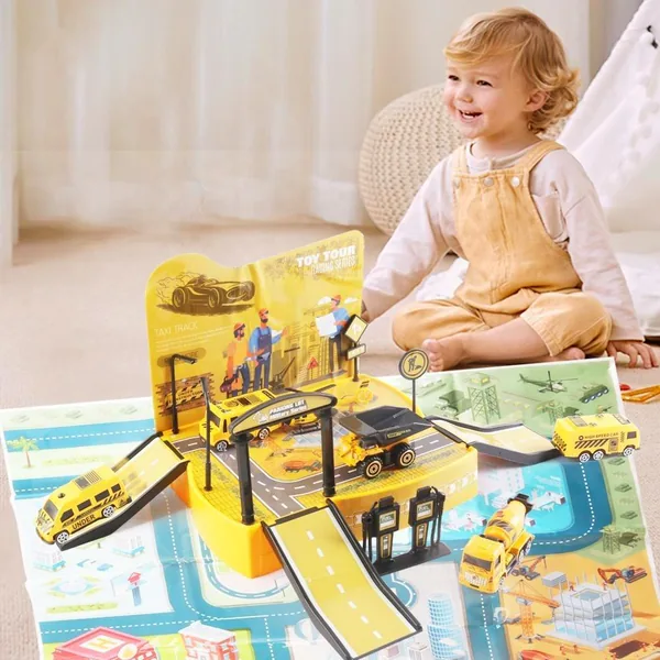 Diecast Alloy Parking Lot Play Set with Slide Car Ramps - view 5