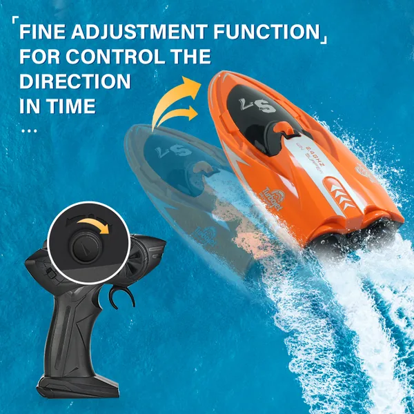 High-Speed 2.4G RC Racing Boat with Lights and Charger - view 2