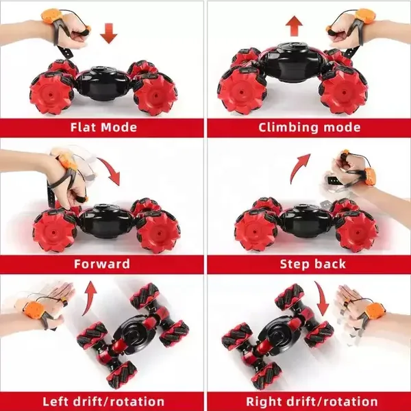 2.4G Remote Control 360 Rolling Double Side Stunt Car with Watch - view 5