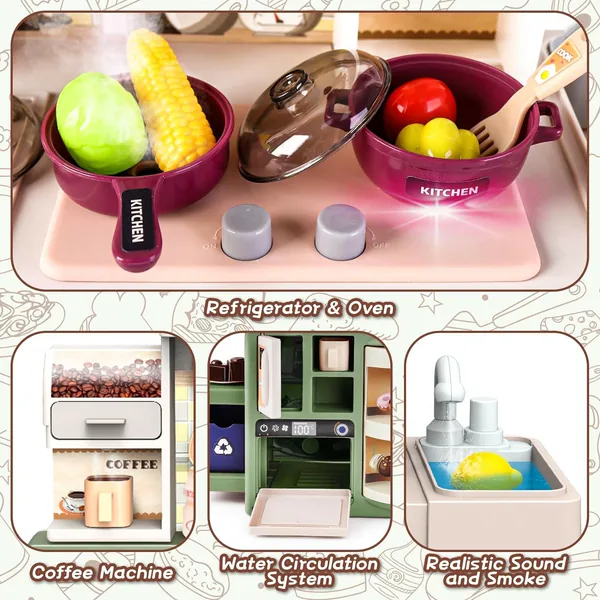 Kitchen Set Toy with Realistic Steam and Light-up Pretend Play - view 4