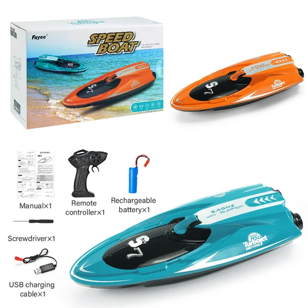 High-Speed 2.4G RC Racing Boat with Lights and Charger