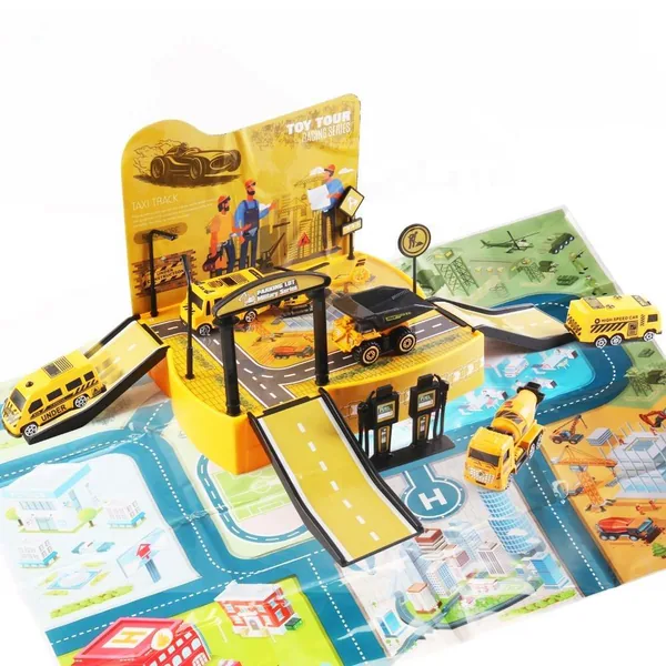 Diecast Alloy Parking Lot Play Set with Slide Car Ramps - view 4