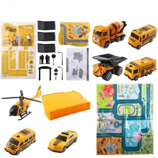 Diecast Alloy Parking Lot Play Set with Slide Car Ramps