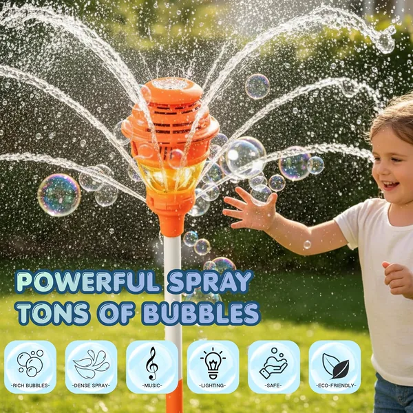 2 in 1 Water Spray and Bubble Machine with Battery