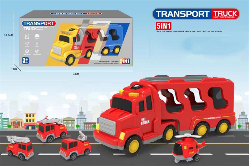 5 in 1 Friction Powered Fire Truck Interchangeable Vehicle Set - view 4
