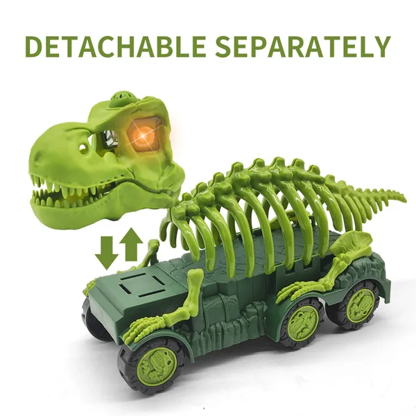 Portable Pull Back Dinosaur Truck Carrier with Light and Music - view 6