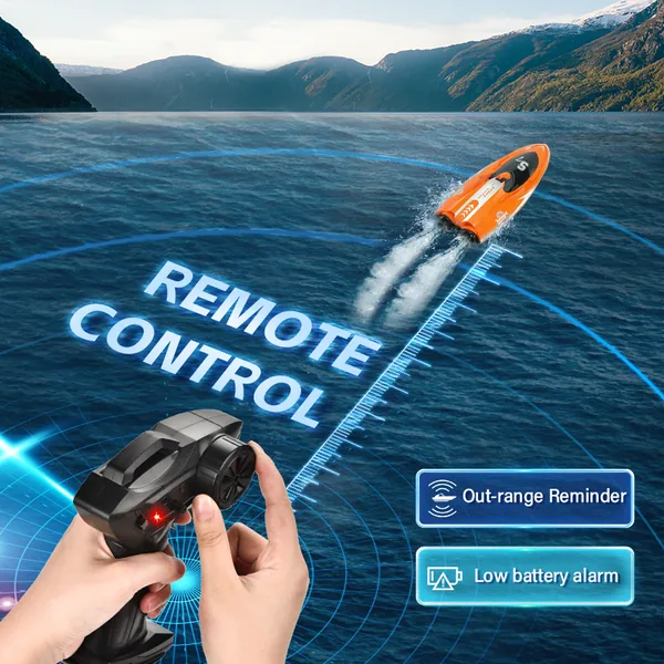 High-Speed 2.4G RC Racing Boat with Lights and Charger - view 5
