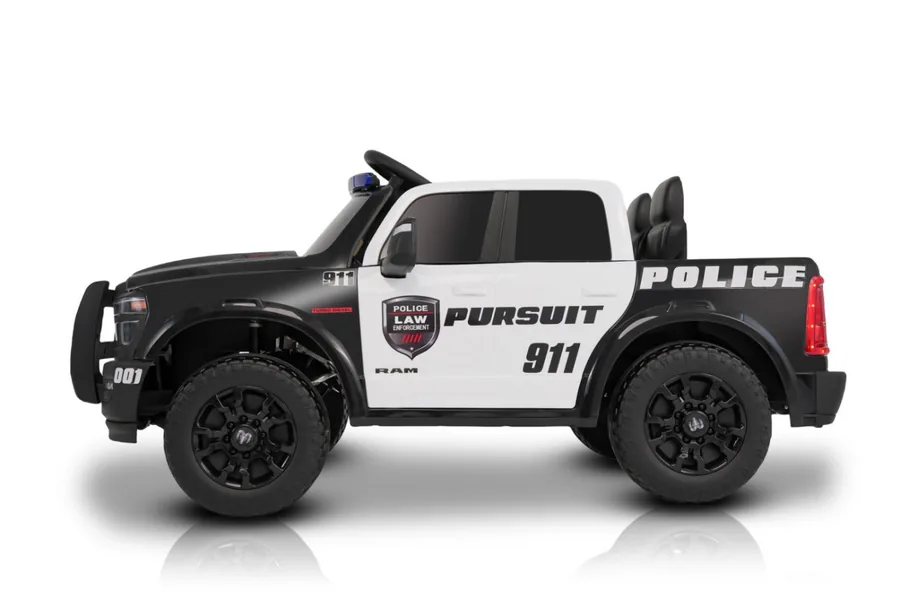 Licensed Police Pickup Truck 12V Ride On with LED Siren - view 4