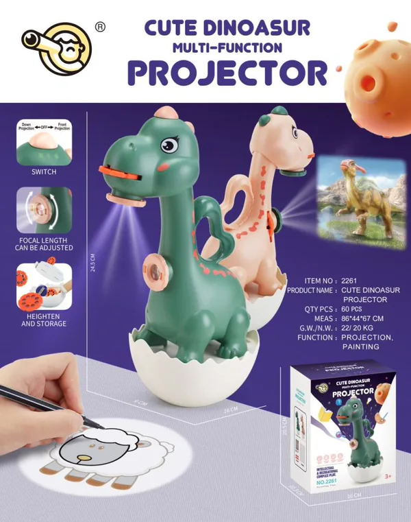 Dinosaur Projector Drawing Toy with Storage Base