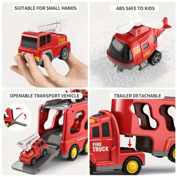 5 in 1 Friction Powered Fire Truck Interchangeable Vehicle Set - view 2