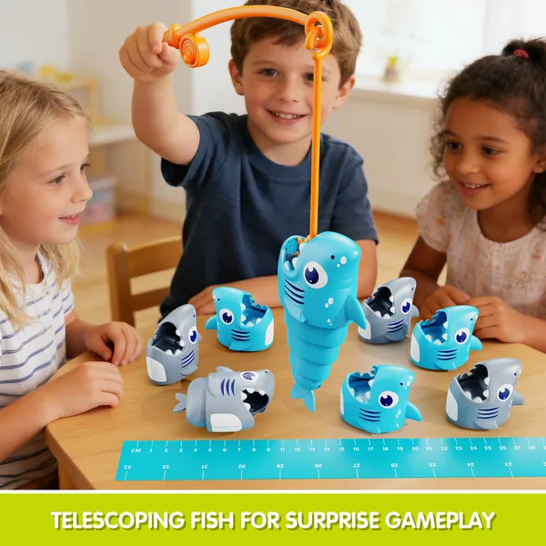 Magnetic Fishing Game with Shark Figures