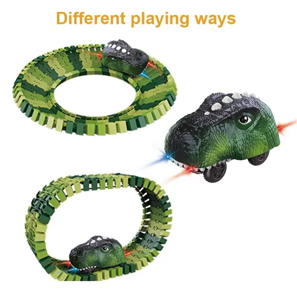 Battery Operated 183PCS Dinosaur Slot Car Racing Track - view 2