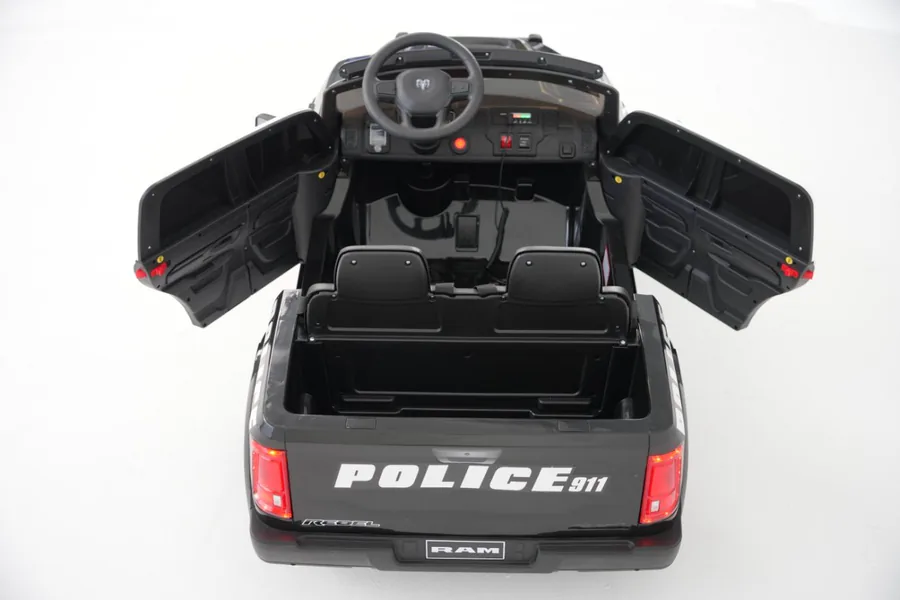 Licensed Police Pickup Truck 12V Ride On with LED Siren - view 2