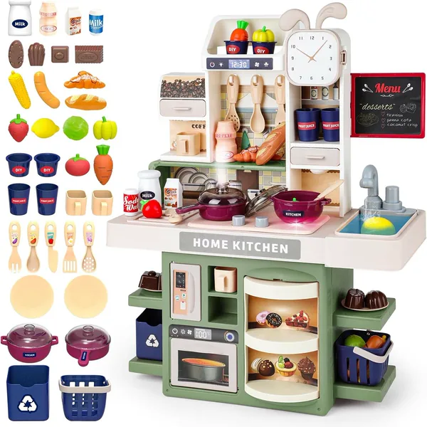 Kitchen Set Toy with Realistic Steam and Light-up Pretend Play - view 7