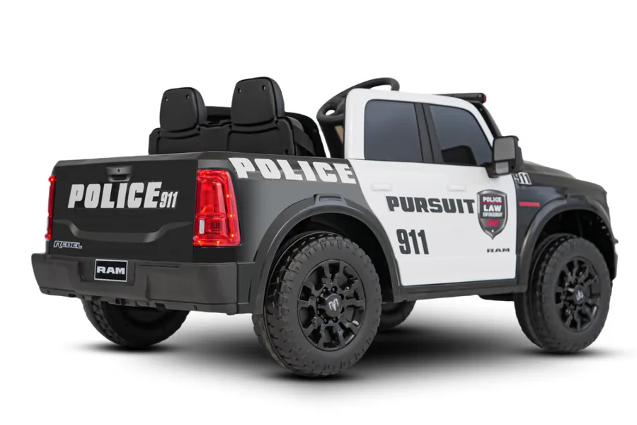 Licensed Police Pickup Truck 12V Ride On with LED Siren - view 5