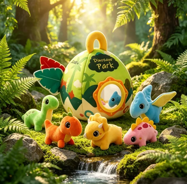 Plush Dinosaur House with Mini Dinosaur Plush Toys
