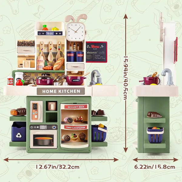 Kitchen Set Toy with Realistic Steam and Light-up Pretend Play - view 3